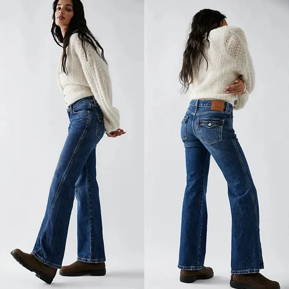 Levi's Noughties Bootcut Low Rise Jeans Size 29 Blue Wash Pocket Y2k 28 - Picture 2 of 16